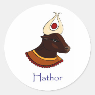 Sticker Rond Hathor - Ancienne déesse égyptienne