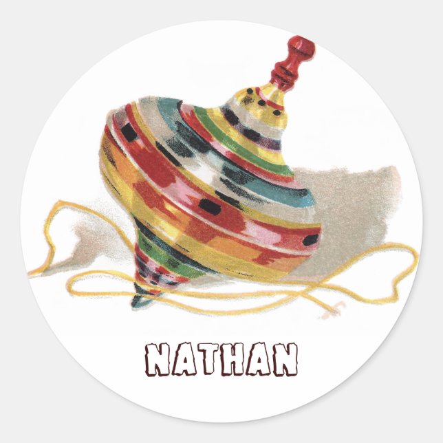 Sticker Rond Haut de jouet antique (Devant)