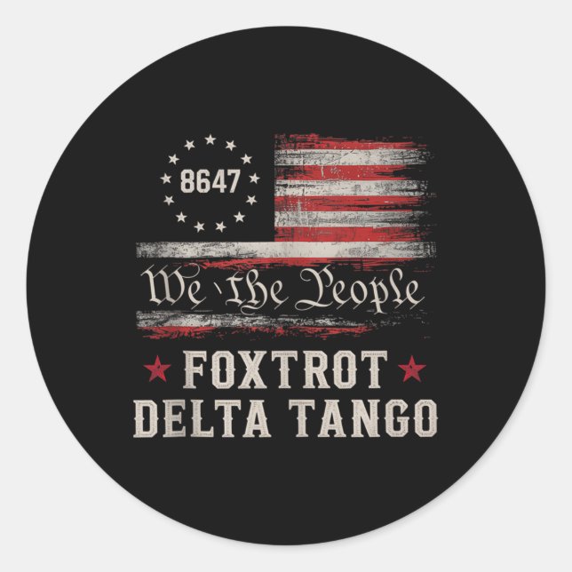 Sticker Rond Haut de tank Drapeau Amérique 8647 Foxtrots Deltas (Devant)