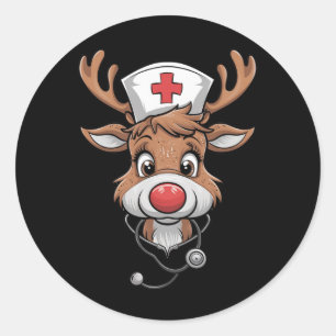 Sticker Rond Haut de travail de Noël Gants en caoutchouc de ren