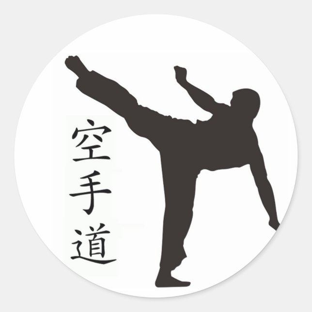 Sticker Rond Haut Kick/Karate Kanji (Devant)
