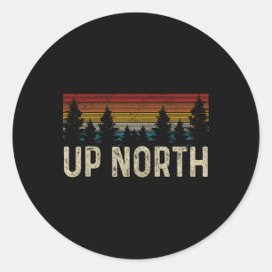 Sticker Rond Haut Nord Vintage Randonnée Nature Camping Alaska