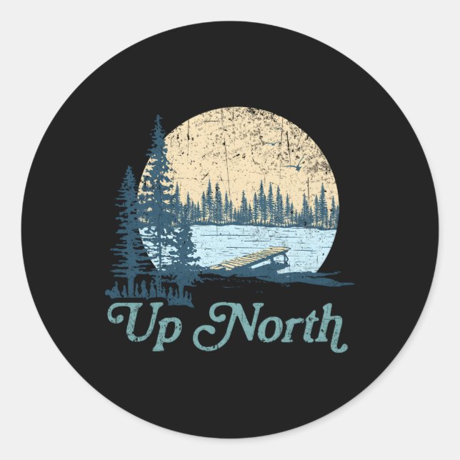 Sticker Rond Haut North Lake E Tree Cabine (Devant)