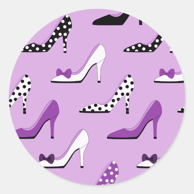 Sticker Rond Haut talons violets (Devant)