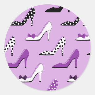 Sticker Rond Haut talons violets