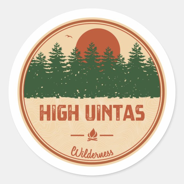 Sticker Rond Haute Uintas Wilderness Utah (Devant)