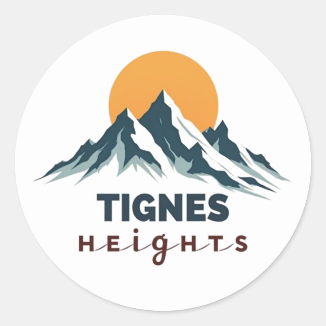 Sticker Rond Hauteurs de Tignes Montagne (Devant)