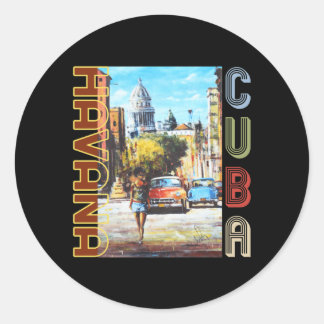 Sticker Rond Havana Cuba Art - Capitale nationale