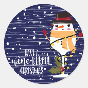 Sticker Rond have a wonderful christmas wine-derful