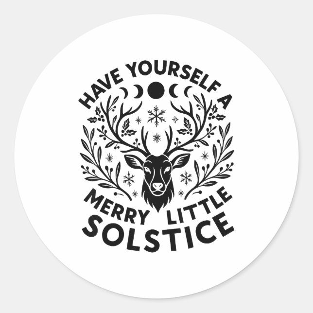 Sticker Rond Have Yourself A Merry Little Solstice Christmas Pa (Devant)