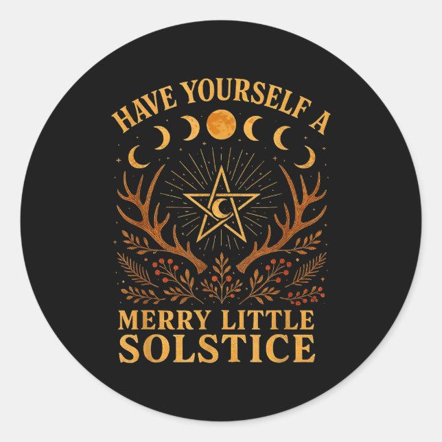 Sticker Rond Have Yourself A Merry Little Solstice Witchcore  (Devant)
