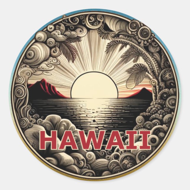 Sticker Rond Hawaii  (Devant)