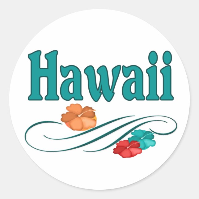 Sticker Rond Hawaii (Devant)