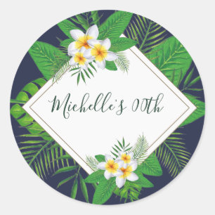 Sticker Rond Hawaii Aloha Luau fête d'anniversaire