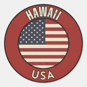 Sticker Rond Hawaii États-Unis d'Amérique