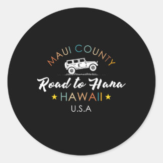 Sticker Rond Hawaii Maui Road À Hana Hawaiian