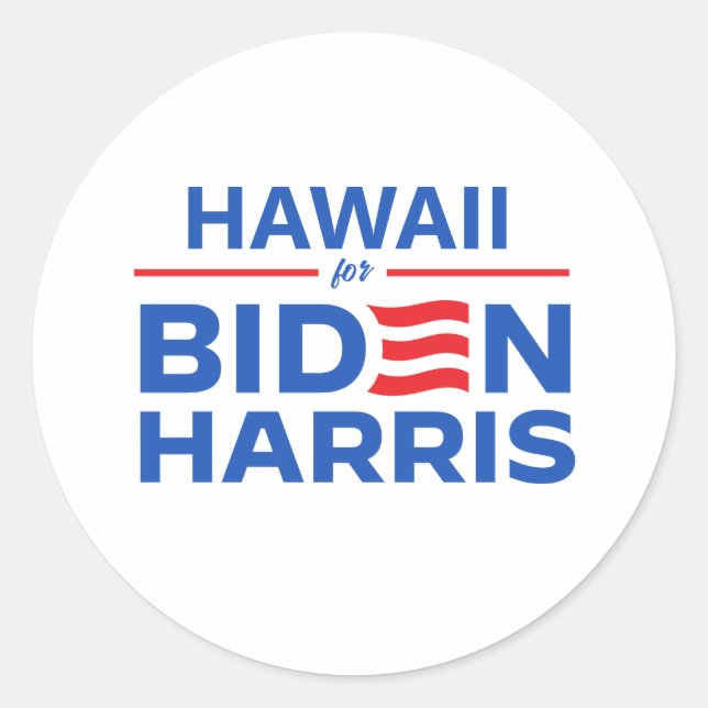 Sticker Rond Hawaii pour Biden Harris (Devant)