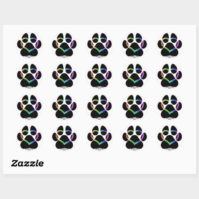 Sticker Rond Hawaii Practice Aloha - Puppy Love Rainbow (Feuille)