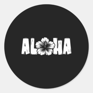 Sticker Rond Hawaiian Femmes Filles Hommes Vacances en famille