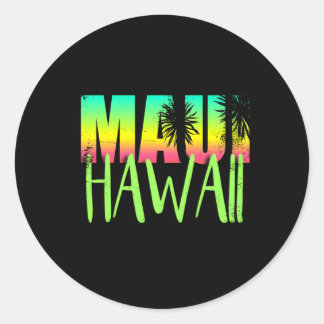 Sticker Rond Hawaiian Maui Hawaii Vacances