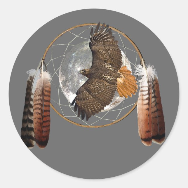 Sticker Rond Hawk Moon (Devant)