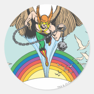 Sticker Rond Hawkman survole le ciel