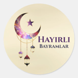 Sticker Rond Hayirli Bayramlar - Aïd Moubarak - Aïd el-Fitr