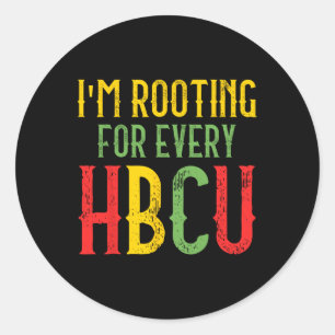 Sticker Rond Hbcu Black History Mois Je soutiens pour chaque Hb