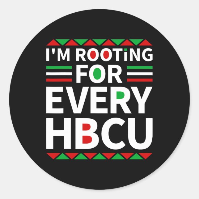 Sticker Rond Hbcu Black History Pride Historique Black College (Devant)