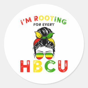 Sticker Rond Hbcu Histoire des Noirs Chignon Désordonné Je sout