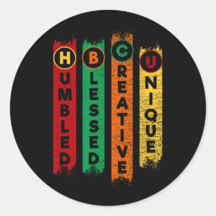 Sticker Rond Hbcu Humbled Blessed Creative Unique Black College