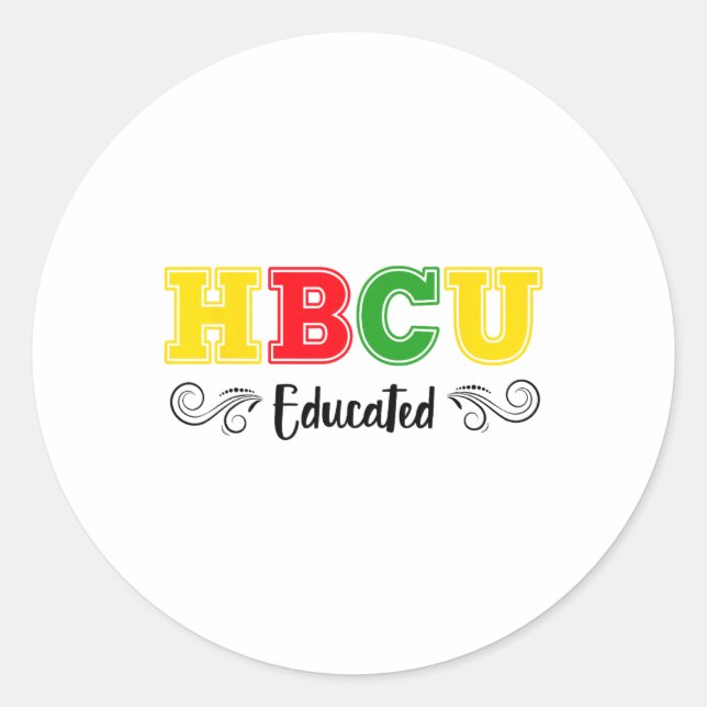 Sticker Rond Hbcu Pride Éducée Histoire Collèges Noirs Univ (Devant)