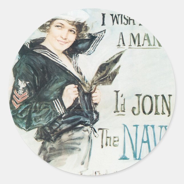 Sticker Rond Hé ! ! J'aimerais être un homme (Devant)