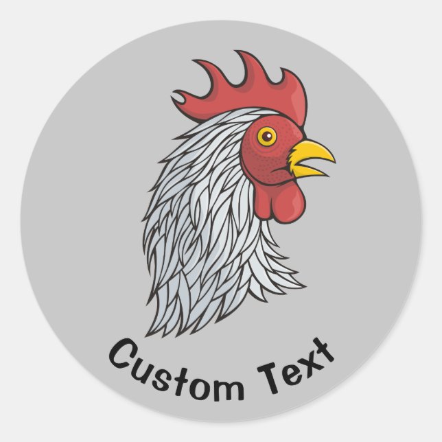Sticker Rond Head de Gray Rooster (Devant)