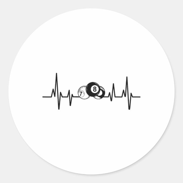 Sticker Rond Hearbeat Pool Billard Lecteur Billard Cue (Devant)