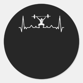 Sticker Rond Hearbeat Powerlifting Dire Gift Retro