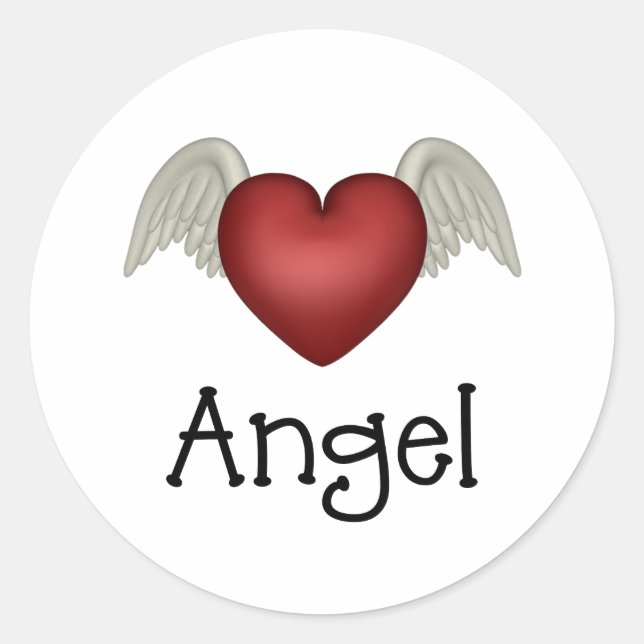 Sticker Rond Heart Angel Wings (Devant)