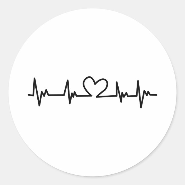 Sticker Rond Heart Beat (Devant)