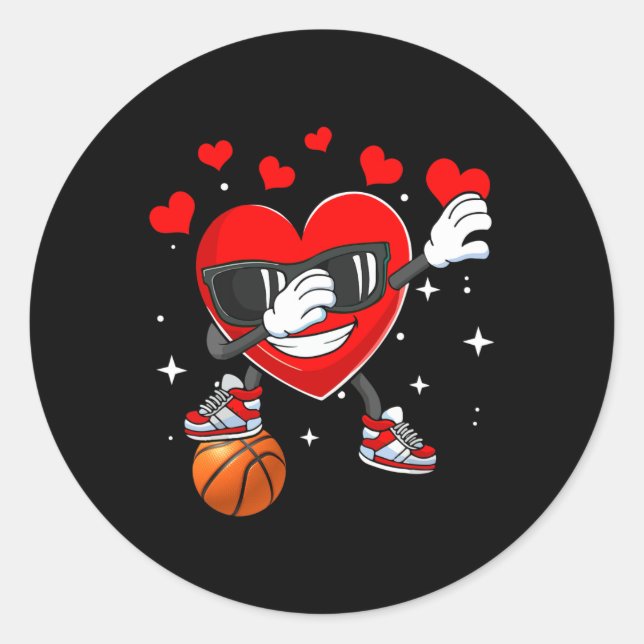Sticker Rond Heart Dab Danse Avec Bysketbyll Byll Valentines Da (Devant)