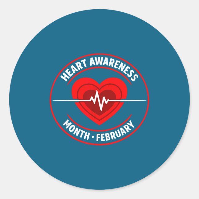 Sticker Rond Heart Disease Awareness  (Devant)