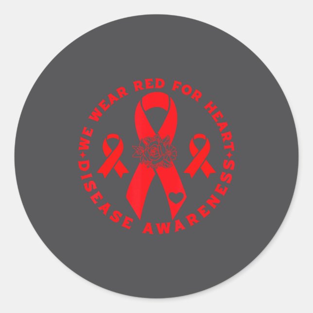 Sticker Rond Heart Disease Awareness  (Devant)