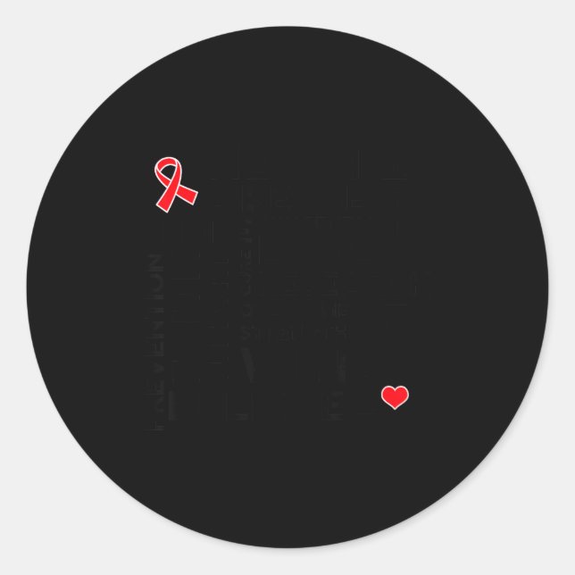 Sticker Rond Heart Disease Month Suprt Walk Tee  (Devant)