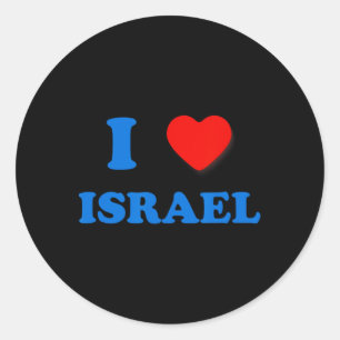 Sticker Rond Heart Israel I Love Israel Independence Day Star O