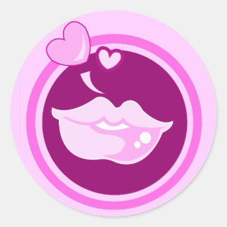 Sticker Rond Heart n Kisses