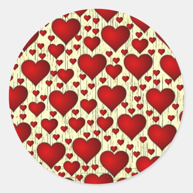 Sticker Rond Heart Red Valentine (Devant)