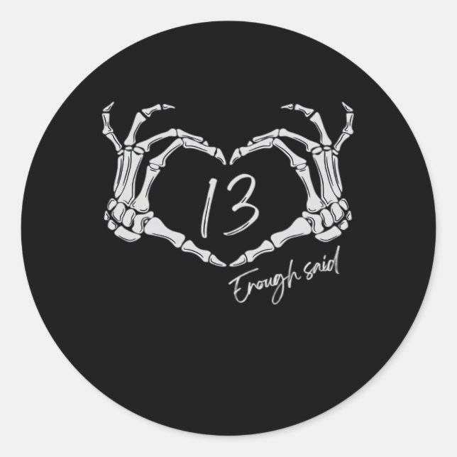 Sticker Rond Heart Skeleton Main Classic (Devant)