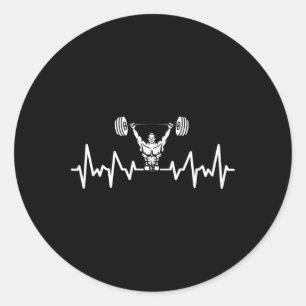 Sticker Rond Heartbeat Barbell Bodybuilding Gym