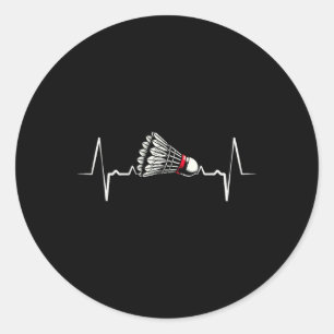 Sticker Rond Heartbeat Ecg Shuttle Badminton Player Shuttle 2