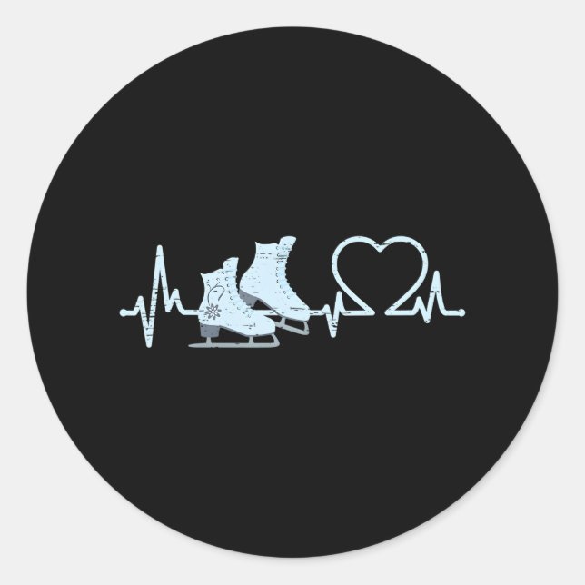 Sticker Rond Heartbeat Figure Patinage Danse Sport Patinage sur (Devant)