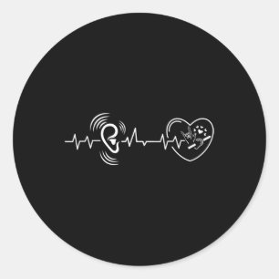 Sticker Rond Heartbeat Langue des signes de main Audience Défen